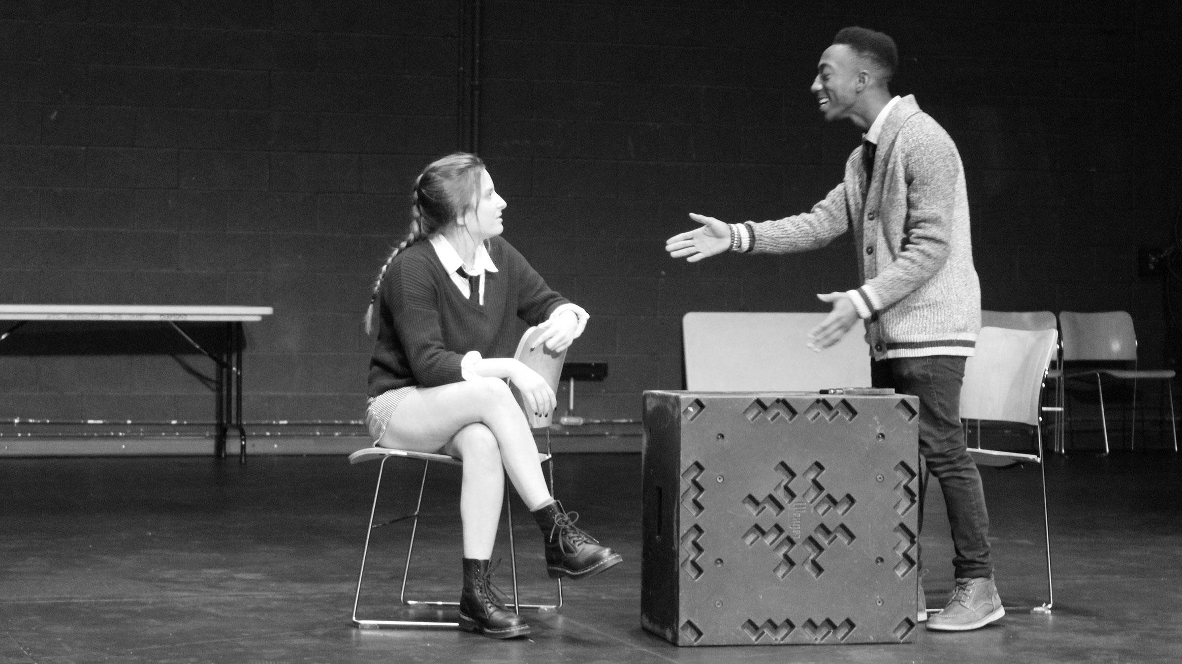 Young students singing