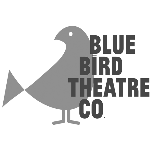 Blue Bird Theatre Co. logo featuring a stylized gray bird icon and the company name.