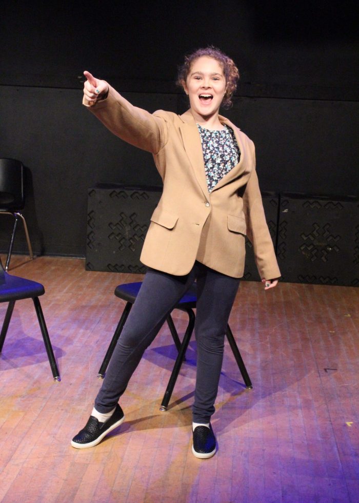 Performance Lab (11-14) a girl pointing at something