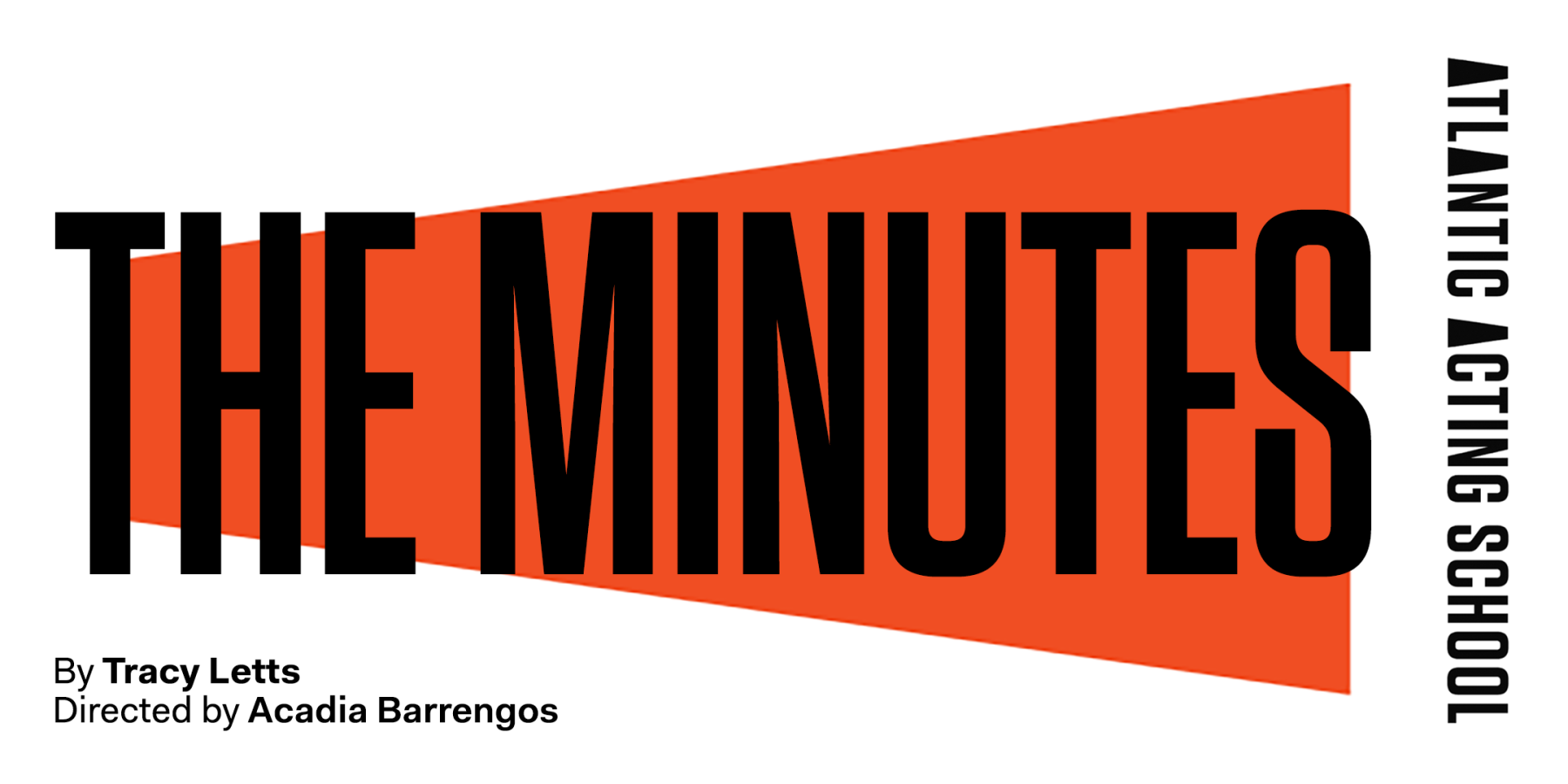 The Minutes" play poster by Tracy Letts, Atlantic Acting School production.