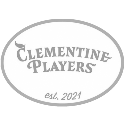 Clementine Players logo, established 2021. Theater group emblem.