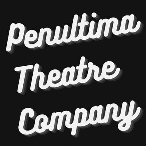 Penultima Theatre Company logo in white text with a drop shadow on a black background.